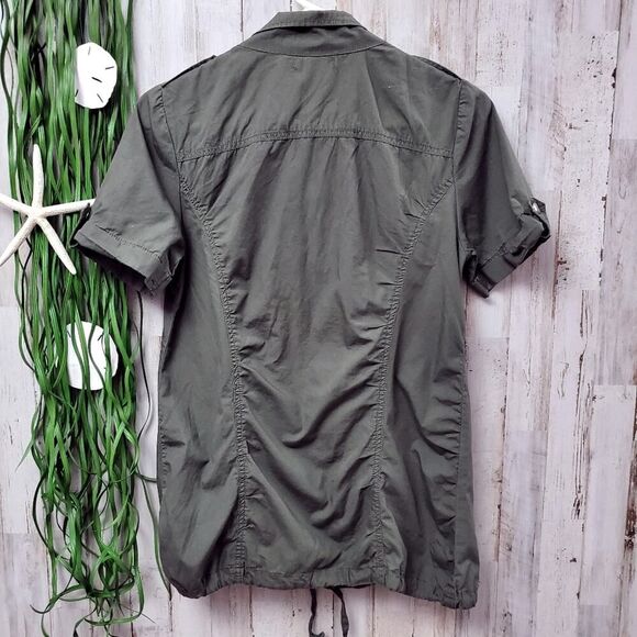 Charlotte Russe Zip Up Top Olive Green Size Small - Picture 2 of 7